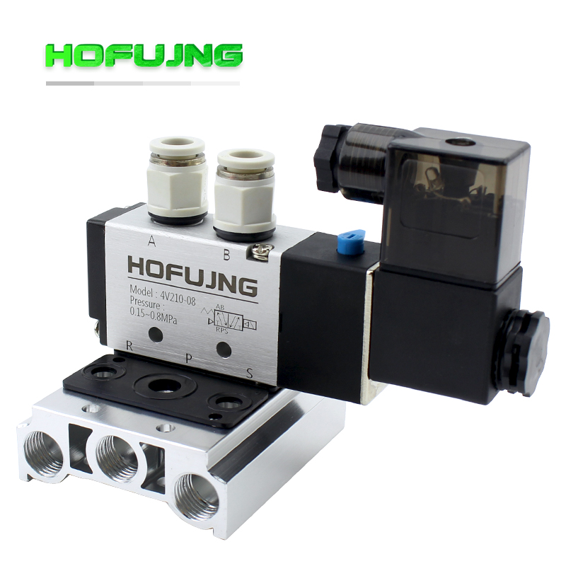 4v210-08 Better Quality Airtac Type Pneumatic Electric Solenoid Valve Directional Control Air Magnetic Valve 12V 24V 220V 4v210 