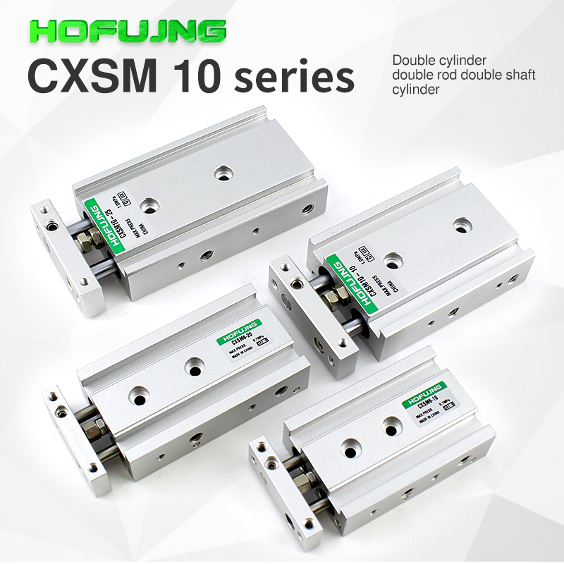 CXSM series SMC type clamping standard pneumatic double shaft air cylinder 